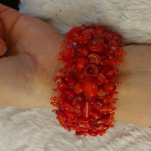 Coral beaded bracelet